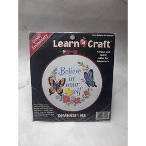 Dimensions Learn a Craft Crewel Embroidery Kit Believe In Yourself Beginner